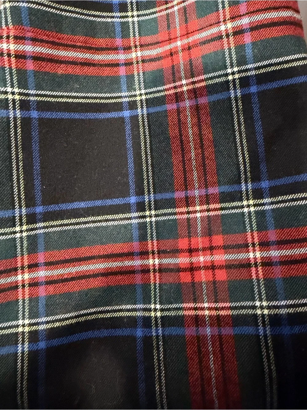 J. Crew Stewart Black Tartan The Pencil Skirt Plaid Black Red Green Size 00 P